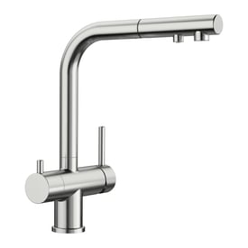 BLANCO Urbena Küchenarmatur 526932 – Pull-Down Auslauf, 1,5 GPM, Chrom/Weichweiß, Aus Massivem Messing