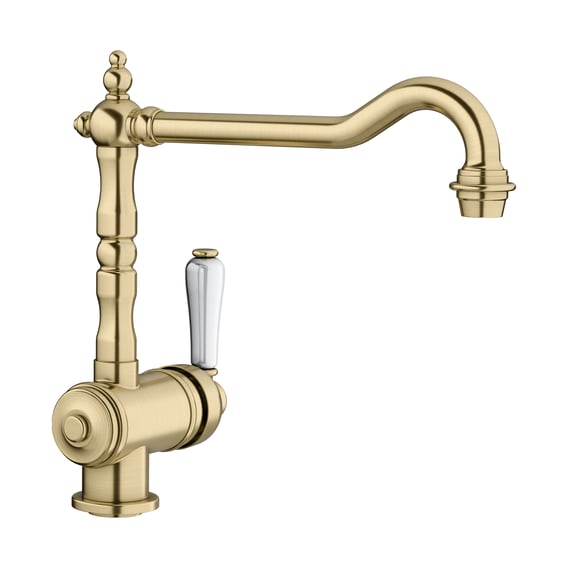 Kingston Brass KS7277PXBS – Englische Landhaus‑Küchenarmatur Mit Brücke & Brause, Satiniertes Messing
