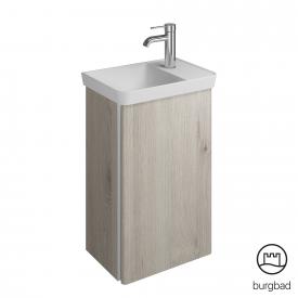 Burgbad Iveo Handwaschbecken mit Waschtischunterschrank mit 1 Tür eiche flanell dekor