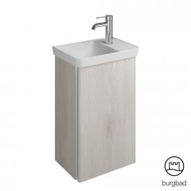 Burgbad Iveo Handwaschbecken mit Waschtischunterschrank mit 1 Tür eiche merino dekor