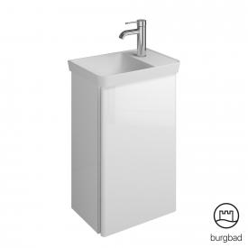 Burgbad Iveo Handwaschbecken mit Waschtischunterschrank mit 1 Tür Front weiß hochglanz / Korpus weiß hochglanz