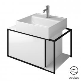 Burgbad Junit Aufsatzwaschtisch mit Waschtischunterschrank mit 1 Auszug weiß hochglanz