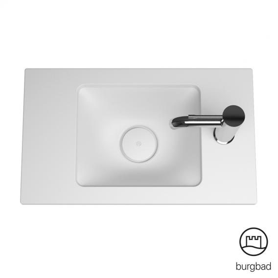 Burgbad Eqio Handwaschbecken mit Waschtischunterschrank mit 1 Klappe Front weiß hochglanz / Korpus weiß glanz, Griff chrom