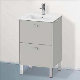 Duravit Brioso Handwaschbeckenunterschrank Compact mit 2 Auszügen betongrau matt, Griff betongrau matt