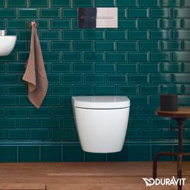 Duravit ME by Starck Wand-Tiefspül-WC Compact Set, rimless, mit WC-Sitz weiß, mit WonderGliss