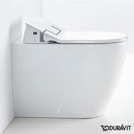 Duravit ME by Starck Stand-Tiefspül-WC mit NEUEM  SensoWash® Slim WC-Sitz, Set weiß mit WonderGliss