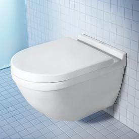 Duravit Starck 3 Wand-Tiefspül-WC Set, mit WC-Sitz ohne Spülrand, weiß, mit WonderGliss