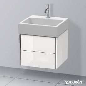 Duravit Vero Air Waschtisch mit XSquare Waschtischunterschrank mit 2 Auszügen weiß, mit WonderGliss, mit 1 Hahnloch, ohne Überlauf