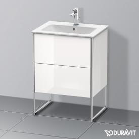Duravit XSquare Waschtischunterschrank mit 2 Auszügen weiß hochglanz, mit Einrichtungssystem Nussbaum