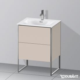 Duravit XSquare Waschtischunterschrank mit 2 Auszügen taupe matt, ohne Einrichtungssystem