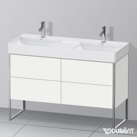 Duravit XSquare Waschtischunterschrank für Doppelwaschtisch mit 4 Auszügen weiß matt, mit Einrichtungssystem Nussbaum