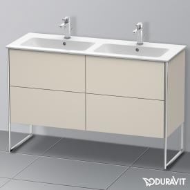 Duravit XSquare Waschtischunterschrank für Doppelwaschtisch mit 4 Auszügen taupe matt, ohne Einrichtungssystem