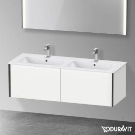 Duravit XViu Waschtischunterschrank für Doppelwaschtisch mit 2 Auszügen weiß matt, Kante schwarz matt, ohne Einrichtungssystem