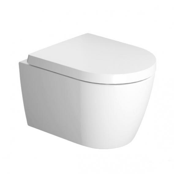 Duravit ME by Starck Wand-Tiefspül-WC Compact Set, rimless, mit WC-Sitz weiß