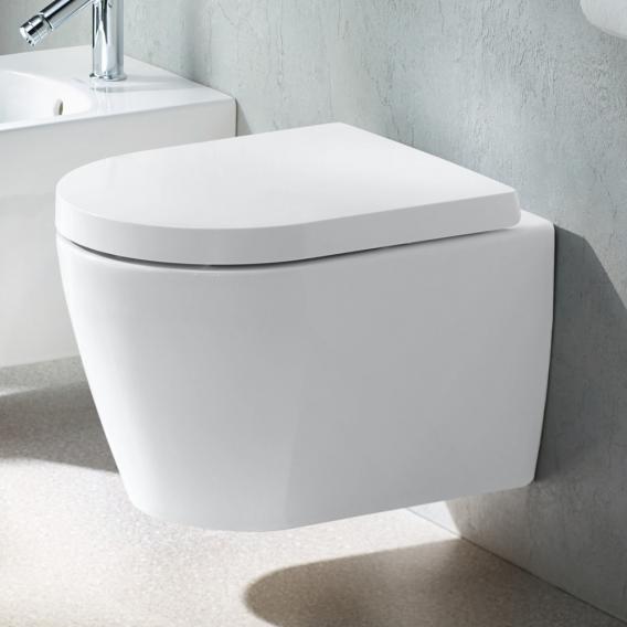 Duravit ME by Starck Wand-Tiefspül-WC Compact Set, rimless, mit WC-Sitz weiß