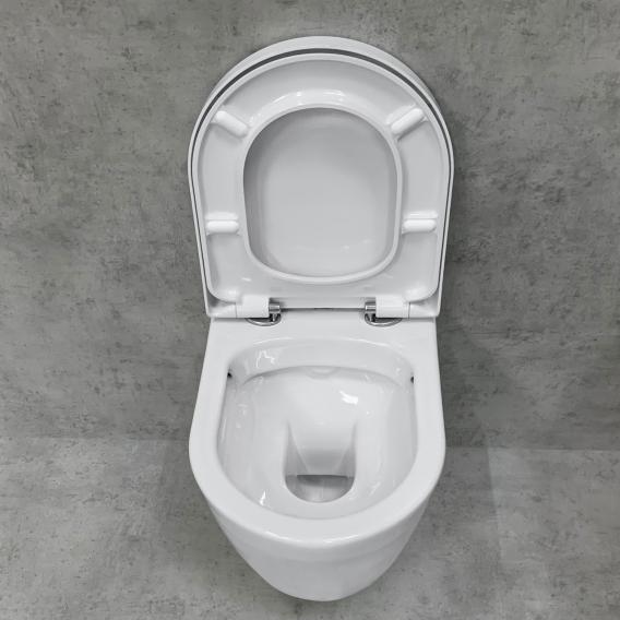 Duravit ME by Starck Wand-WC & Tellkamp Premium 4000 WC-Sitz SET kurz: WC ohne Spülrand, mit Zubehör weiß, mit WonderGliss