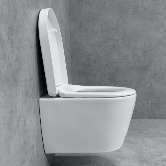 Duravit ME by Starck Wand-WC & Tellkamp Premium 4000 WC-Sitz SET kurz: WC ohne Spülrand weiß, mit WonderGliss