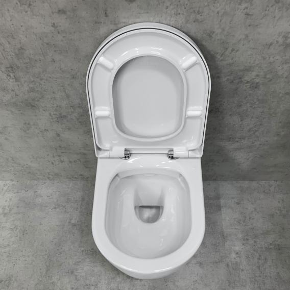 Duravit ME by Starck Wand-WC & Tellkamp Premium 4000 WC-Sitz SET: WC ohne Spülrand, mit Zubehör weiß, mit WonderGliss