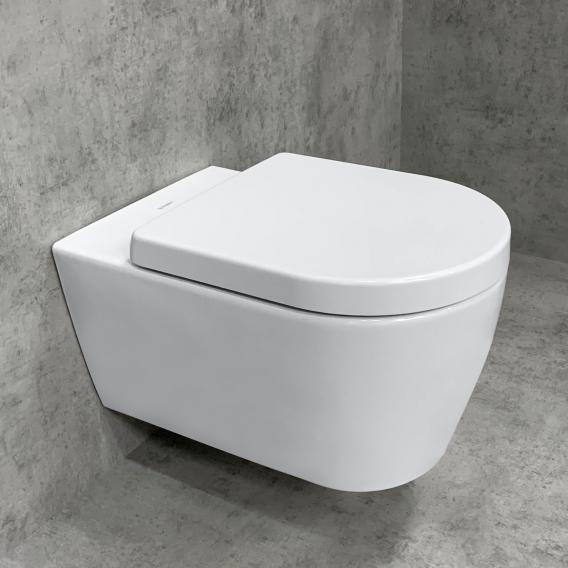 Duravit ME by Starck Wand-WC & Tellkamp Premium 4000 WC-Sitz SET: WC ohne Spülrand weiß, mit WonderGliss