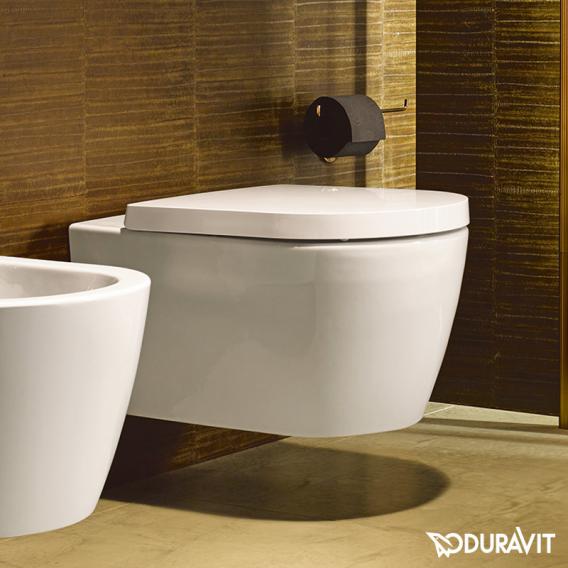 Duravit ME by Starck Wand-Tiefspül-WC Set, rimless, mit WC-Sitz weiß, mit WonderGliss