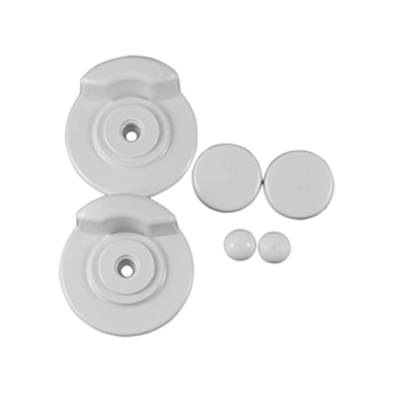 HYDRO HOME WC-Sitz Stoßfänger-Set – 6-teilig (4 Rechteckig, 2 Rund), Weiß, Mit Gummistäbchen, Einfache Montage