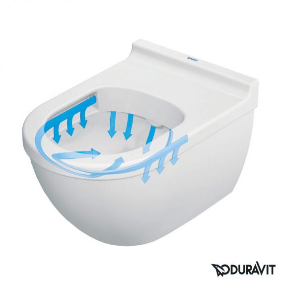 Duravit Starck 3 Wand-Tiefspül-WC Set, mit WC-Sitz ohne Spülrand, weiß