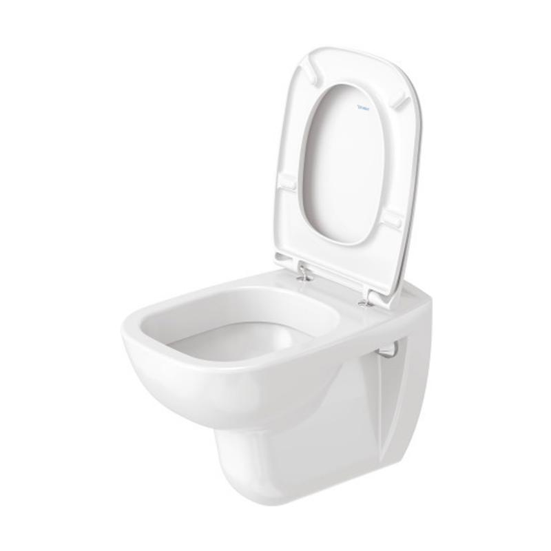 Wand-Tiefspül-WC - WC-Sitz Duravit 2535090000+0067310000 D-Code Set, mit mit Spülrand, weiß