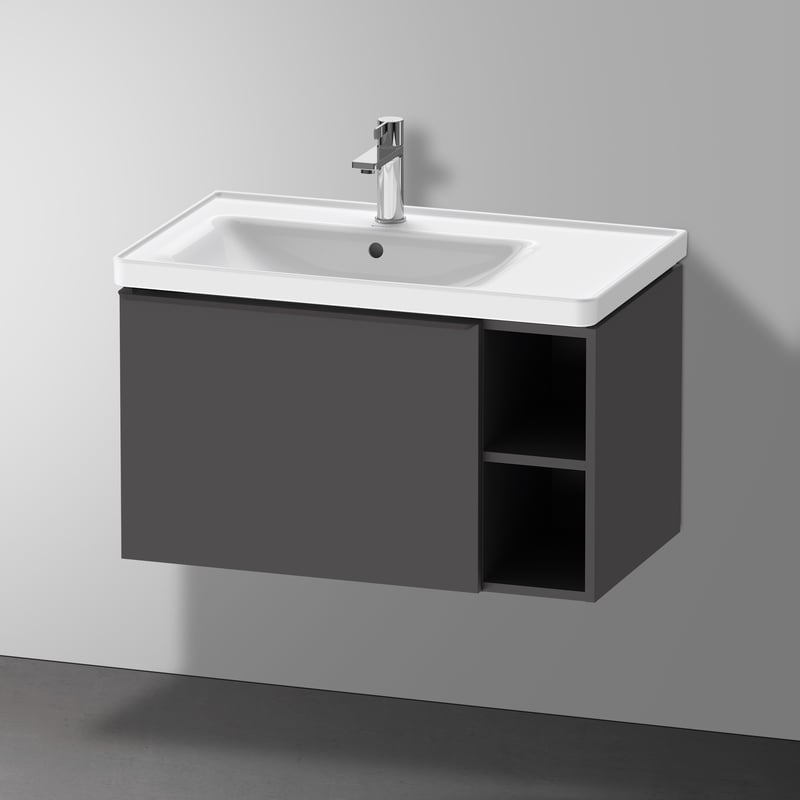 Duravit D-Neo Waschtisch mit Unterschrank, 1 Auszug graphit matt 