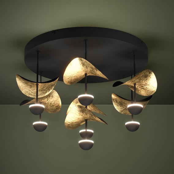 Eglo DRACERA Deckenleuchte, LED dimmbar, schwarz/gold