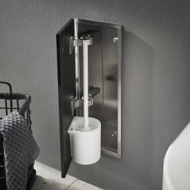 Emco Asis Pure Unterputz-Toilettenbürstengarnitur-Modul schwarz matt