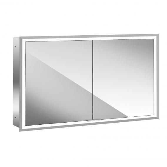 Emco Prime Spiegelschrank mit Beleuchtung und 2 Türen Unterputz, aluminium, Rückwand verspiegelt, dimmbar