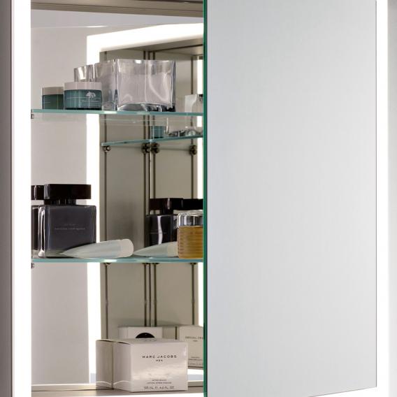 Emco Prime Spiegelschrank mit Beleuchtung und 1 Tür Unterputz, aluminium, Rückwand verspiegelt
