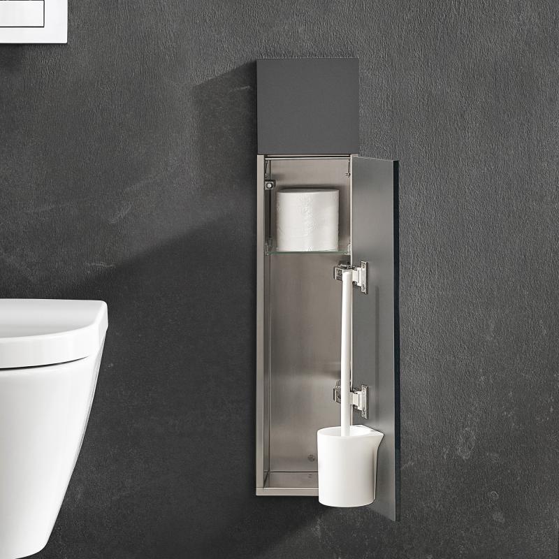 Emco Asis Pure Unterputz-WC-Modul mit Ersatzrollenfach grau matt