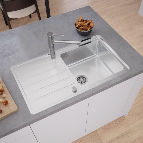 OUGOO Küchenspüle Aus Edelstahl – 50,8x40,6 Cm, Topmount, Schalldämmend, Gebürstet