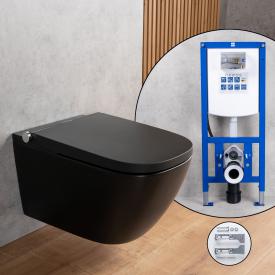 evineo ineo3 Wand-Dusch-WC softcube, neeos VWTB WC-Vorwandelement, Montage-& Anschlusszubehör schwarz matt