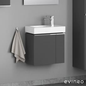 Evineo ineo4 Handwaschbeckenunterschrank mit 2 Türen, mit Griff Front anthrazit matt / Korpus anthrazit matt