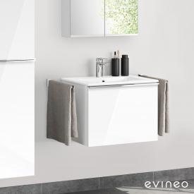 evineo ineo4 Waschtisch mit Waschtischunterschrank mit 1 Auszug, mit Griff weiß hochglanz