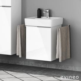Evineo ineo4 Waschtischunterschrank mit 1 Tür, mit Griff Front weiß hochglanz / Korpus weiß hochglanz