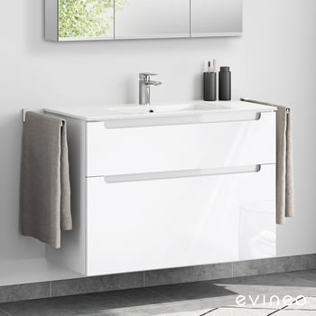 Duravit ME by Starck Waschtisch mit L-Cube Waschtischunterschrank mit 2