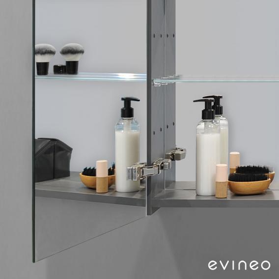 Evineo ineo Spiegelschrank mit integrierter LED-Beleuchtung, mit 2 Türen