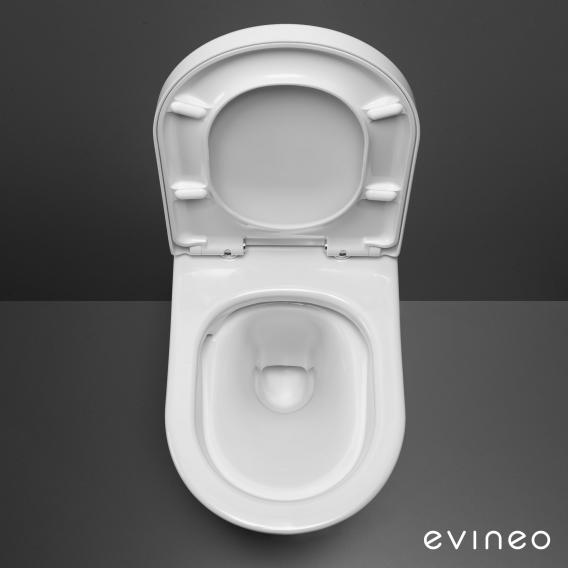 evineo ineo Wand-Tiefspül-WC-SET, spülrandlos, mit WC-Sitz, abnehmbar, antibakteriell