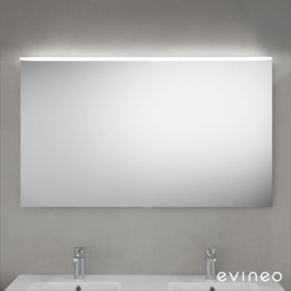 Evineo ineo4 Doppelwaschtisch mit Waschtischunterschrank mit Griff, mit LED-Spiegel Front anthrazit matt/verspiegelt / Korpus anthrazit matt