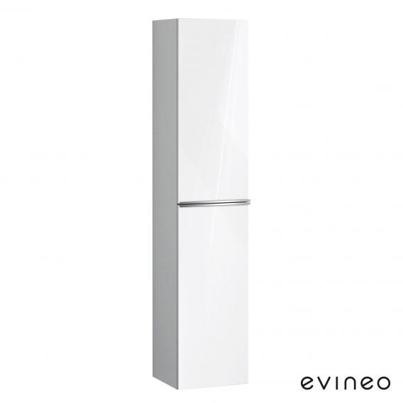 Evineo ineo4 Hochschrank mit 2 Türen, mit Griff Front weiß hochglanz / Korpus weiß hochglanz