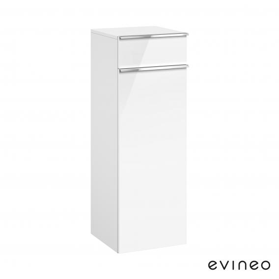 Evineo ineo4 Seitenschrank mit 1 Schublade, 1 Tür, mit Griff Front weiß hochglanz / Korpus weiß hochglanz