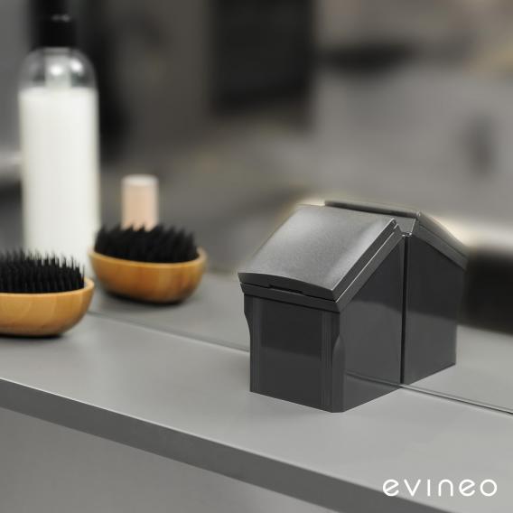 Evineo ineo4 Waschtisch mit Waschtischunterschrank mit Griff, mit LED-Spiegelschrank Front weiß hochglanz/verspiegelt / Korpus weiß hochglanz/verspiegelt