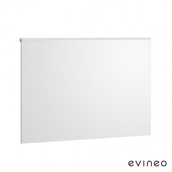 Evineo ineo5 Waschtisch mit Waschtischunterschrank mit Griffmulde, mit LED-Spiegel Front weiß hochglanz/verspiegelt / Korpus weiß hochglanz