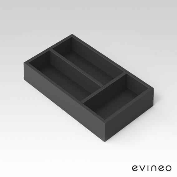 evineo ineo5 Waschtischunterschrank für Doppelwaschtisch mit 4 Auszügen, mit Griffmulde weiß hochglanz
