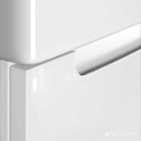 Geberit iCon Handwaschbecken mit evineo ineo5 Waschtischunterschrank mit 1 Tür, mit Griffmulde anthrazit matt, Waschtisch weiß, mit KeraTect