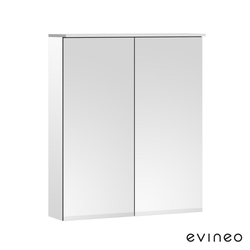 evineo ineo Spiegelschrank mit Beleuchtung oben und 2 Türen - BEA001MI