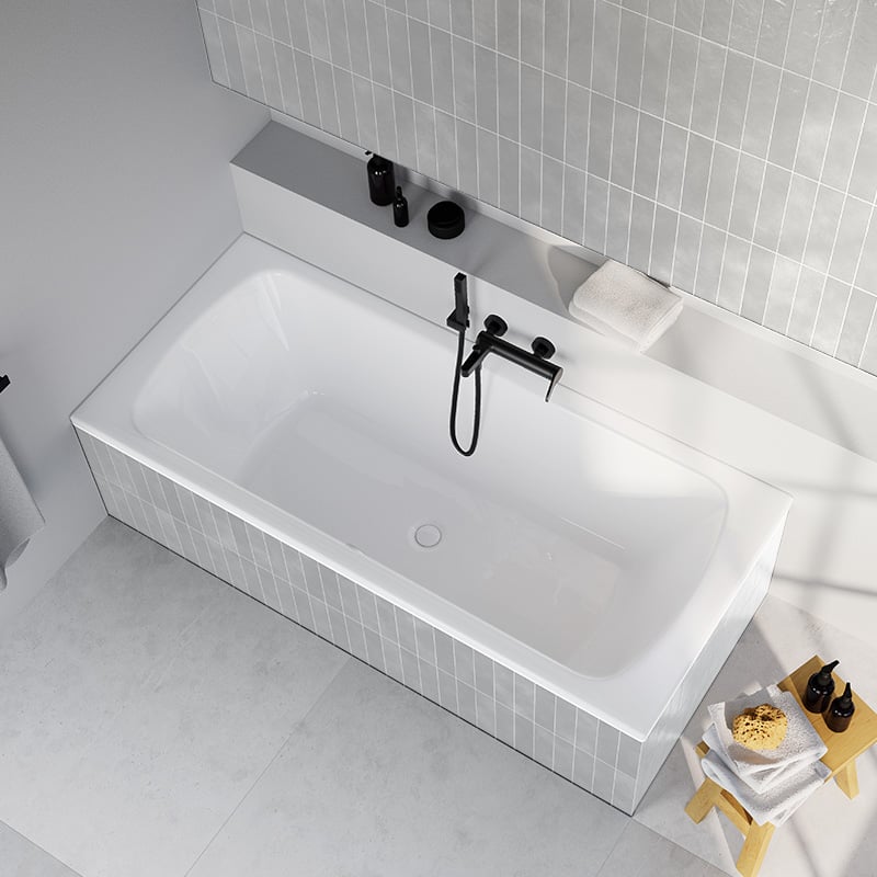 KOHLER K-8461-0 Rely Duschwanne Mit Mittelablauf – 122 X 86 Cm, Weiß, Niedrige Schwelle